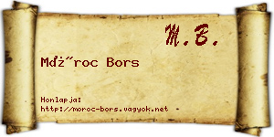 Móroc Bors névjegykártya